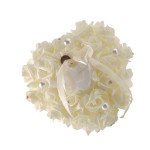 White Ring Pillow with Pink Flower for Ceremony